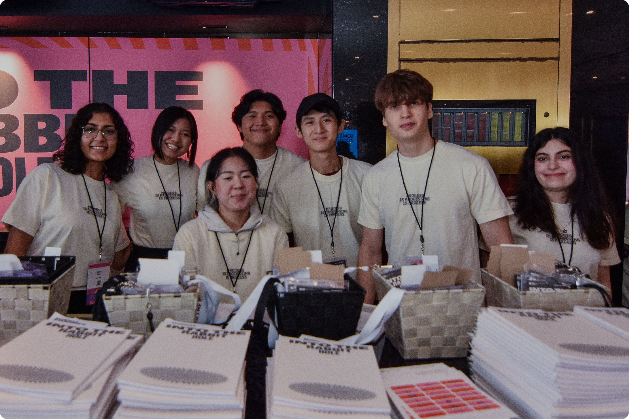 Seven DesignThinkersTO 2024 volunteers, third from the right is Richard Lau.