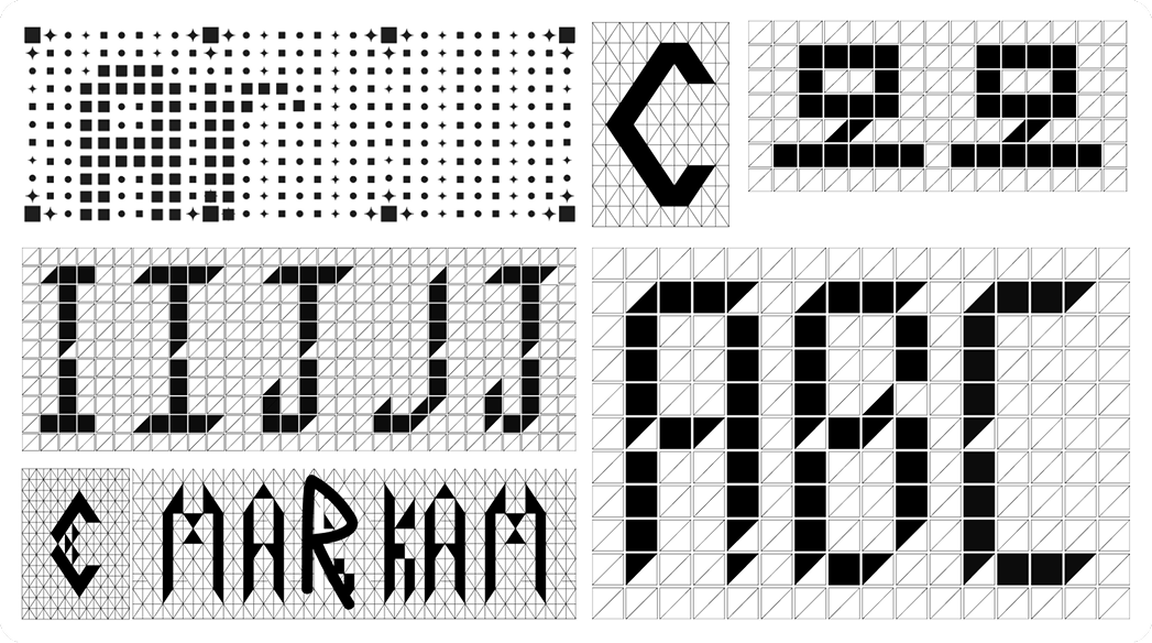 Square grid of the SIAFF typeface.